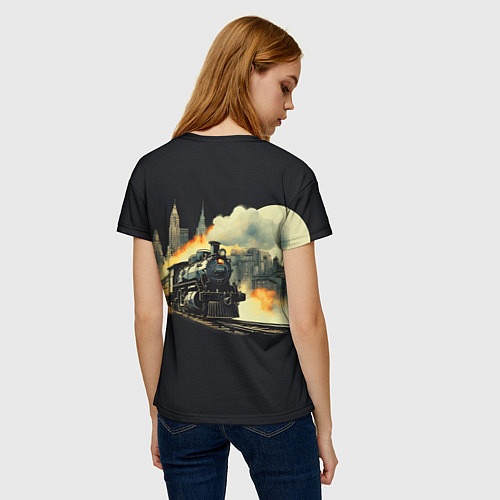 Женская футболка Поезд путешествие / 3D-принт – фото 4