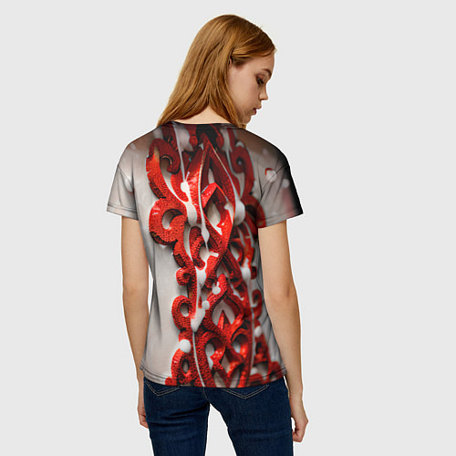 Женская футболка Красно-Черные Импульсы / 3D-принт – фото 4