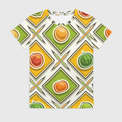 Женская футболка Fruits and berries pattern
