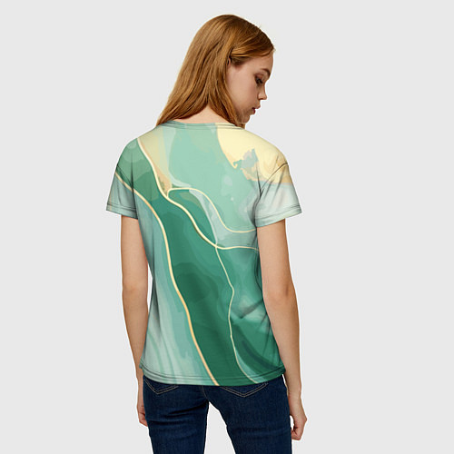 Женская футболка Малахитовые полосы / 3D-принт – фото 4