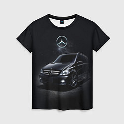 Футболка женская Mercedes black, цвет: 3D-принт