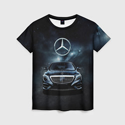 Футболка женская Mercedes Benz black, цвет: 3D-принт