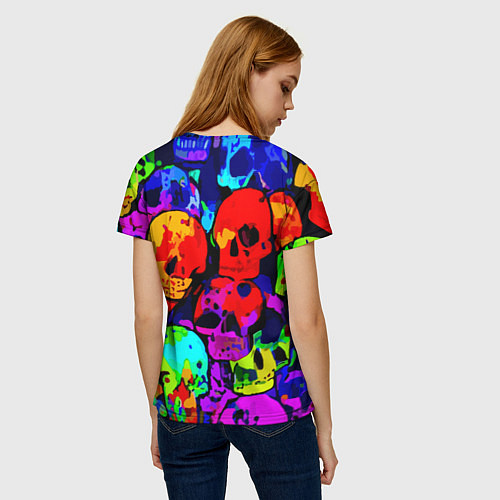Женская футболка Паттерн из черепов - поп-арт - мода / 3D-принт – фото 4