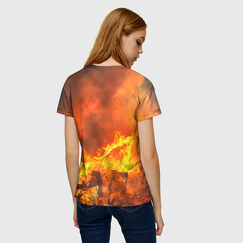 Женская футболка Пепе в огне / 3D-принт – фото 4