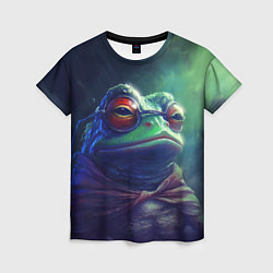 Женская футболка Пепе мем лягушка