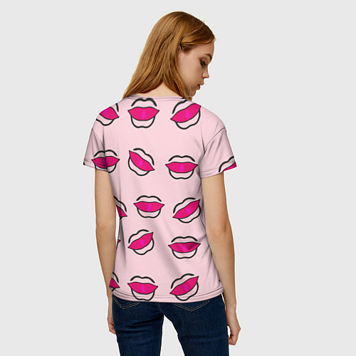 Женская футболка Силуэт губы / 3D-принт – фото 4
