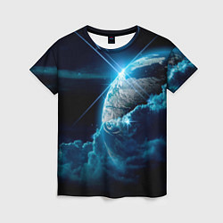 Женская футболка Космос и сияющая планета