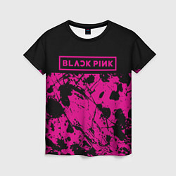 Женская футболка Black pink - emblem - pattern - music