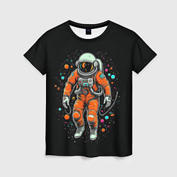Женская футболка Космонавт в оранжевом скафандре