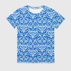 Женская футболка Синий этнический орнамент