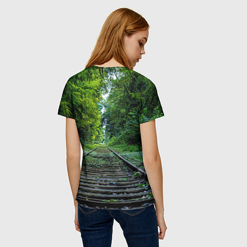 Женская футболка Зелёный лес России / 3D-принт – фото 4