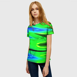 Футболка женская Green blut geometry, цвет: 3D-принт — фото 2