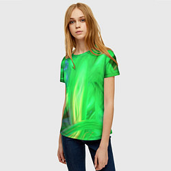 Футболка женская Зеленая абстракция, цвет: 3D-принт — фото 2