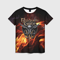 Женская футболка Baldurs Gate 3 fire