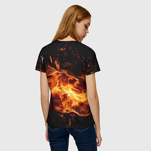 Женская футболка Baldurs Gate 3 fire logo / 3D-принт – фото 4