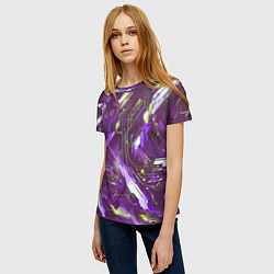 Футболка женская Космические кибер схемы фиолетовые, цвет: 3D-принт — фото 2