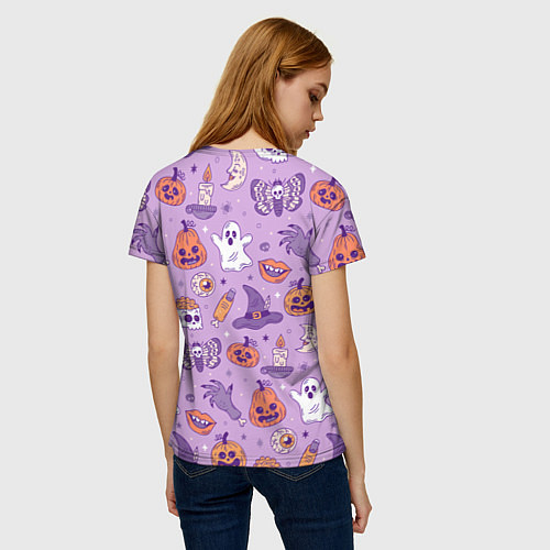 Женская футболка Halloween pattern арт / 3D-принт – фото 4