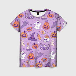 Футболка женская Halloween pattern арт, цвет: 3D-принт