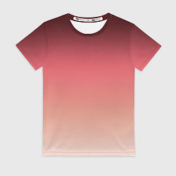 Футболка женская Градиент красно-бежевый, цвет: 3D-принт