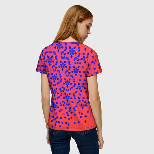 Женская футболка Мозаика Пенроуза в красно-синем контрасте / 3D-принт – фото 4