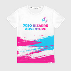 Футболка женская JoJo Bizarre Adventure neon gradient style: символ, цвет: 3D-принт
