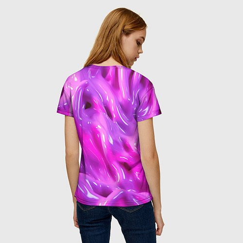 Женская футболка Розовая слизь / 3D-принт – фото 4