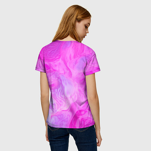 Женская футболка Розовая текстура / 3D-принт – фото 4