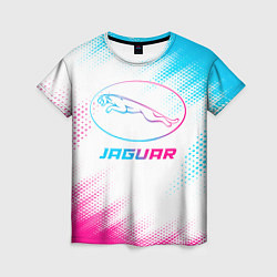 Женская футболка Jaguar neon gradient style