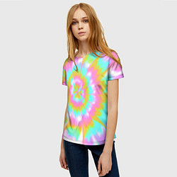 Футболка женская Tie-Dye кислотный в стиле барби, цвет: 3D-принт — фото 2