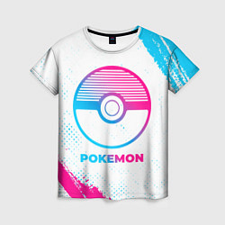 Женская футболка Pokemon neon gradient style