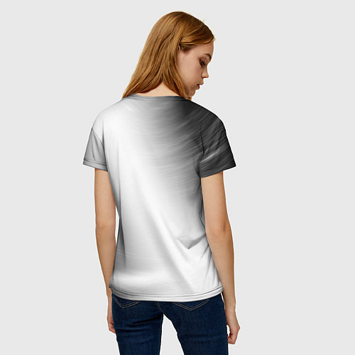 Женская футболка Skillet glitch на светлом фоне: символ сверху / 3D-принт – фото 4