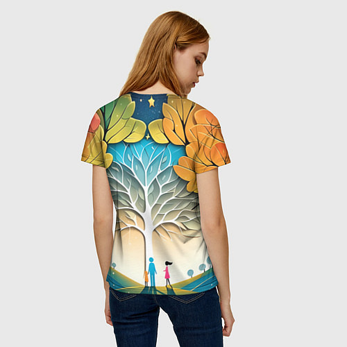 Женская футболка Семейное дерево - нейросеть / 3D-принт – фото 4