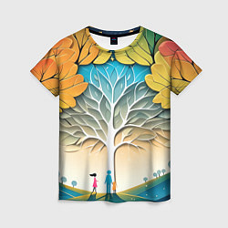 Женская футболка Семейное дерево - нейросеть
