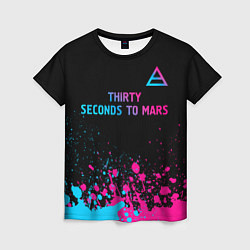 Женская футболка Thirty Seconds to Mars - neon gradient: символ све