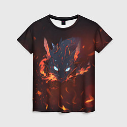 Женская футболка Дракон кот