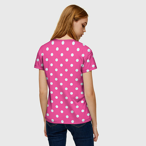 Женская футболка Горошек в цвете Барби / 3D-принт – фото 4