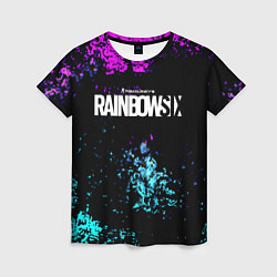Женская футболка Rainbow six неоновые краски