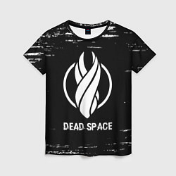Женская футболка Dead Space glitch на темном фоне