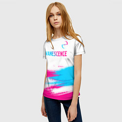 Футболка женская Evanescence neon gradient style: символ сверху, цвет: 3D-принт — фото 2