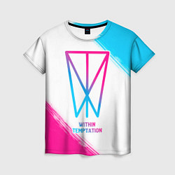Женская футболка Within Temptation neon gradient style