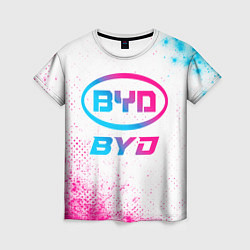 Женская футболка BYD neon gradient style