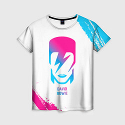 Женская футболка David Bowie neon gradient style