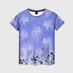 Женская футболка Небо с пегасами в облаках