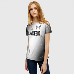 Футболка женская Placebo glitch на светлом фоне: символ сверху, цвет: 3D-принт — фото 2