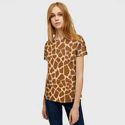 Футболка женская Кожа жирафа - giraffe, цвет: 3D-принт — фото 2