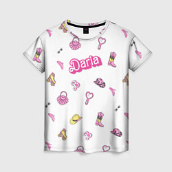 Женская футболка Дарья - в стиле барби: аксессуары паттерн