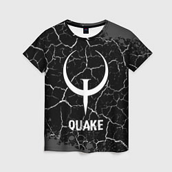 Женская футболка Quake glitch на темном фоне