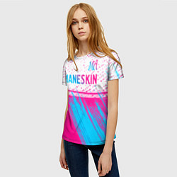 Футболка женская Maneskin neon gradient style: символ сверху, цвет: 3D-принт — фото 2