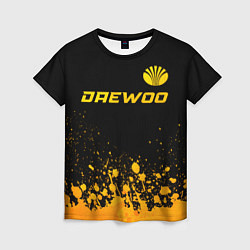 Женская футболка Daewoo - gold gradient: символ сверху