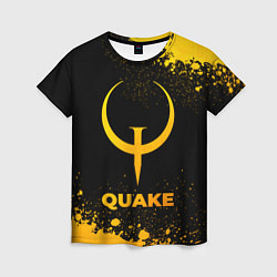 Женская футболка Quake - gold gradient